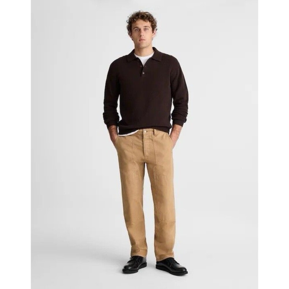 Madewell Workwear Pant Mens 40x30 (tag 38) Tan Relaxed Straight Button Fly NWT - Picture 4 of 14